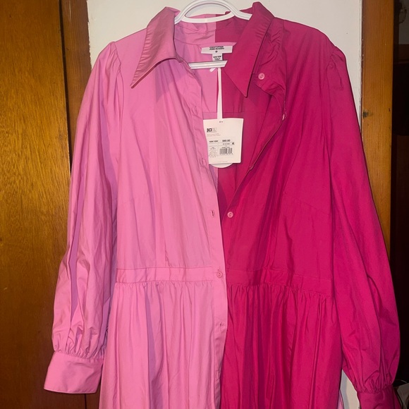 Christopher John Rogers Pink Trench Coat Vibrant Lightweight Design - Picture 1 of 5
